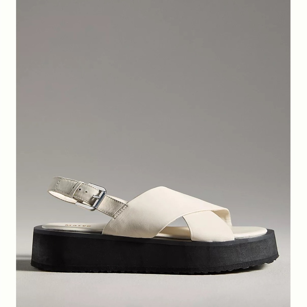 Maeve Cream and Black Chunky Platform Sandals